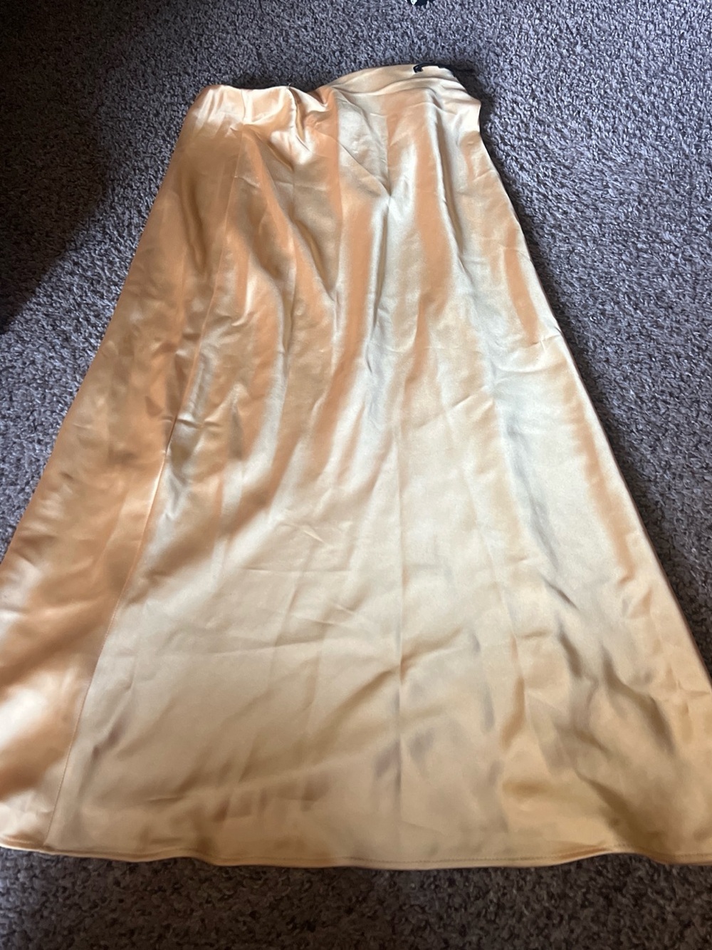 Zara A-Line Satin Skirt in Light Yellow